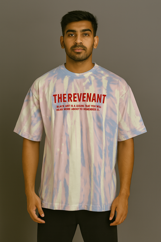Baggy Fit Tshirt Sky Blue  Printed Orange