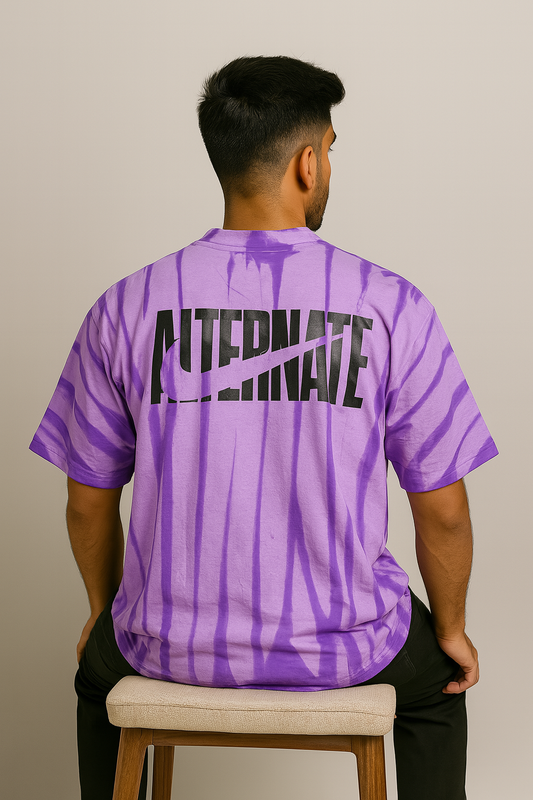 Baggy Fit Tshirt Printed Purple