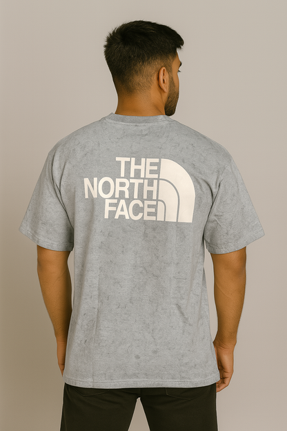 Baggy Fit Tshirt Sky Blue  Printed White