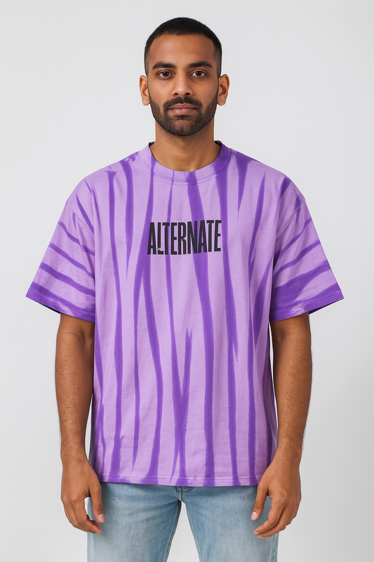 Baggy Fit Tshirt Printed Purple