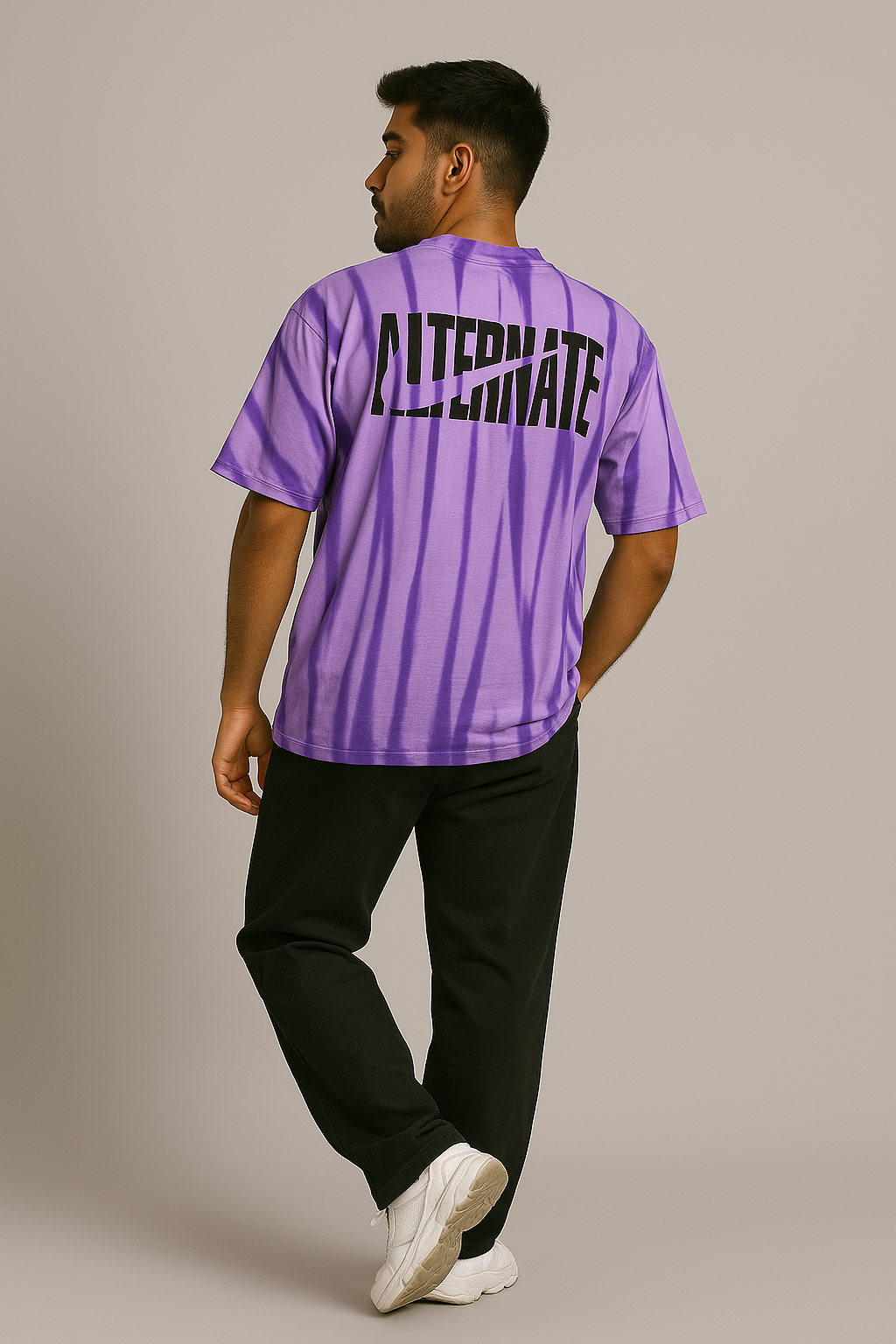 Baggy Fit Tshirt Printed Purple