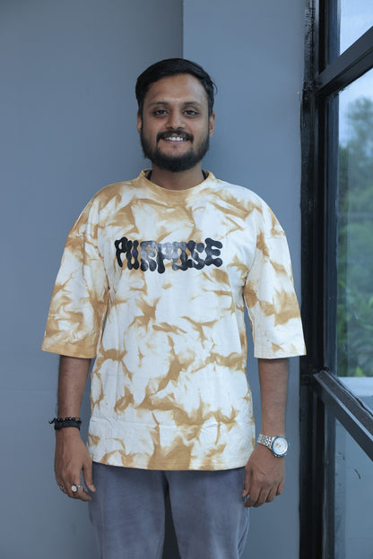 Baggy Fit Tshirt Mustard Brown