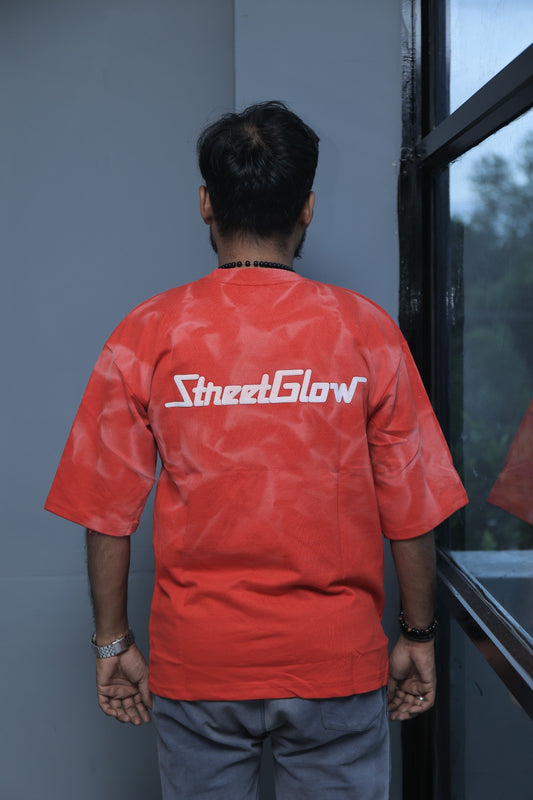 Baggy Fit Tshirt Printed Bold Red