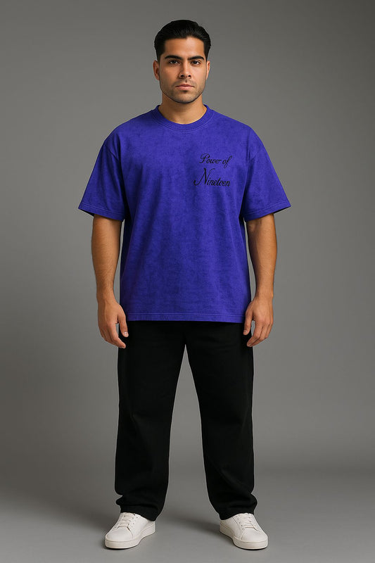 Baggy Fit Printed Tshirt Purple