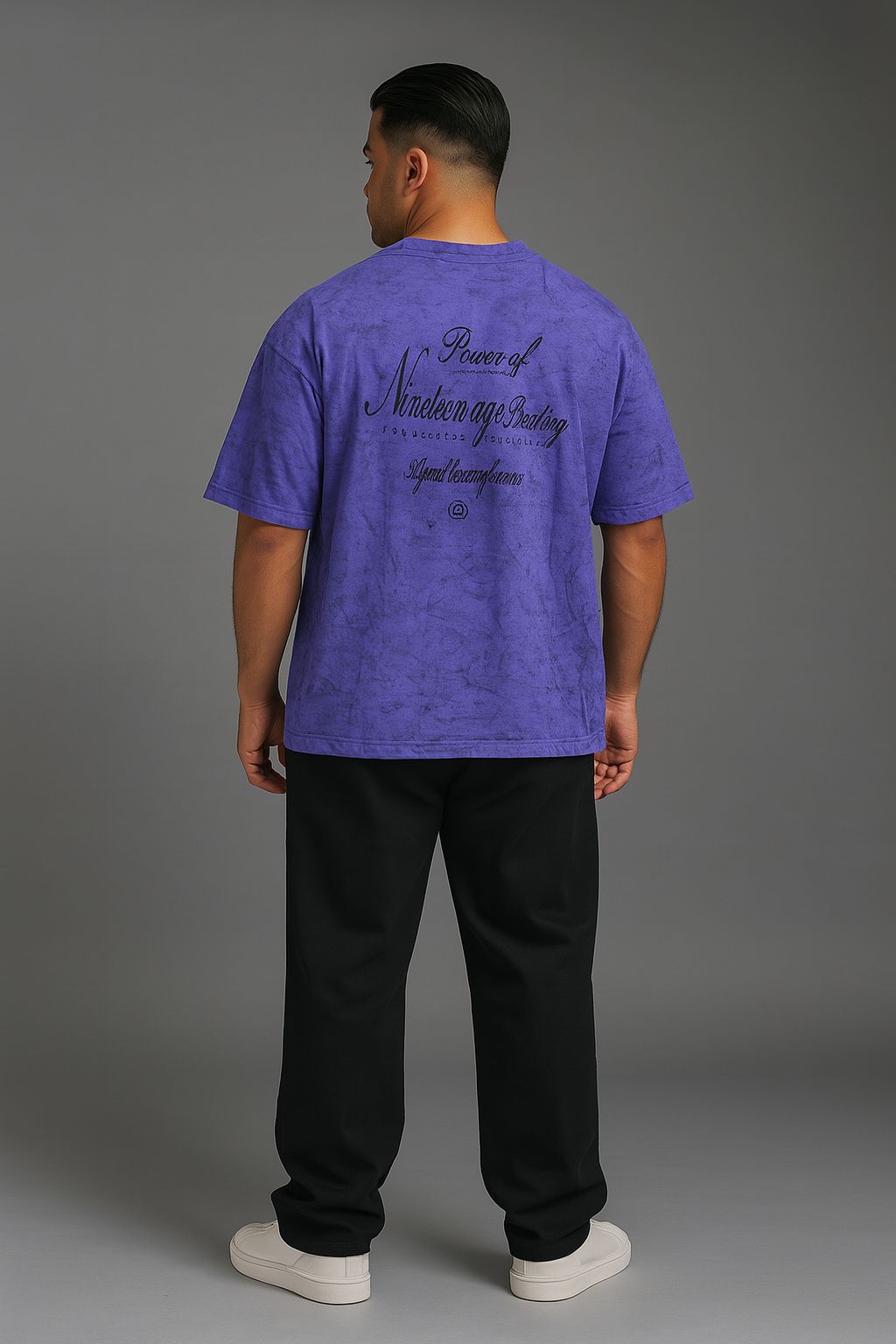 Baggy Fit Printed Tshirt Purple