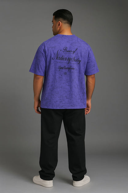 Baggy Fit Printed Tshirt Purple