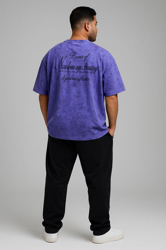 Baggy Fit Printed Tshirt Purple