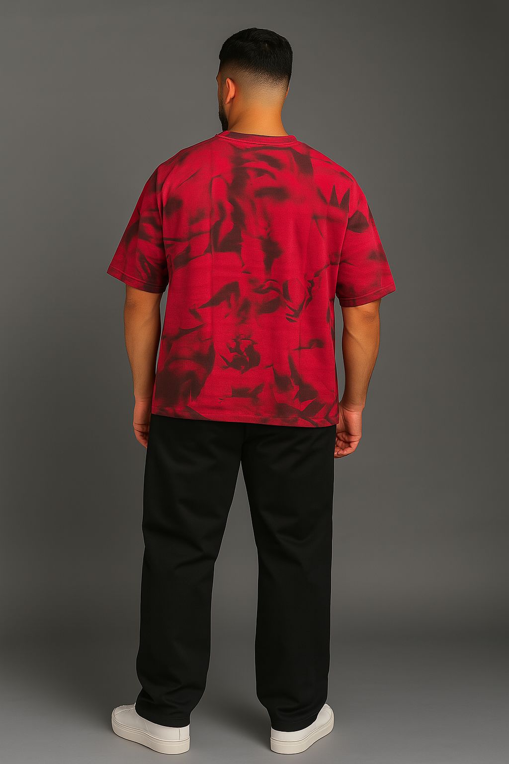 Baggy Fit Printed Tshirt  Red Vibe