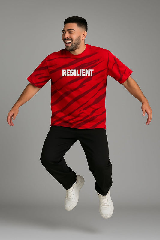 Baggy Fit Both Side Printed Tshirt  Red