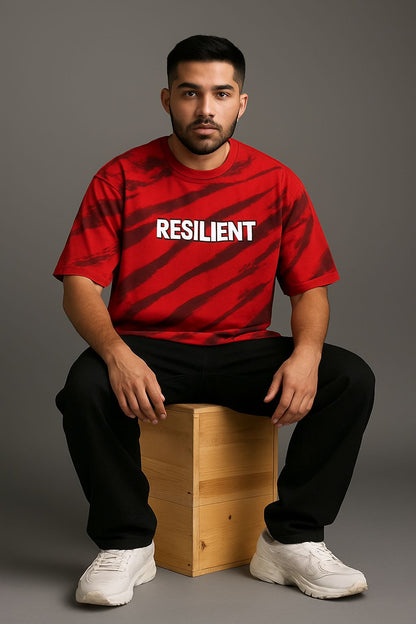 Baggy Fit Both Side Printed Tshirt  Red