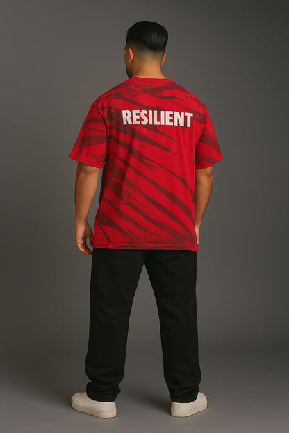 Baggy Fit Both Side Printed Tshirt  Red