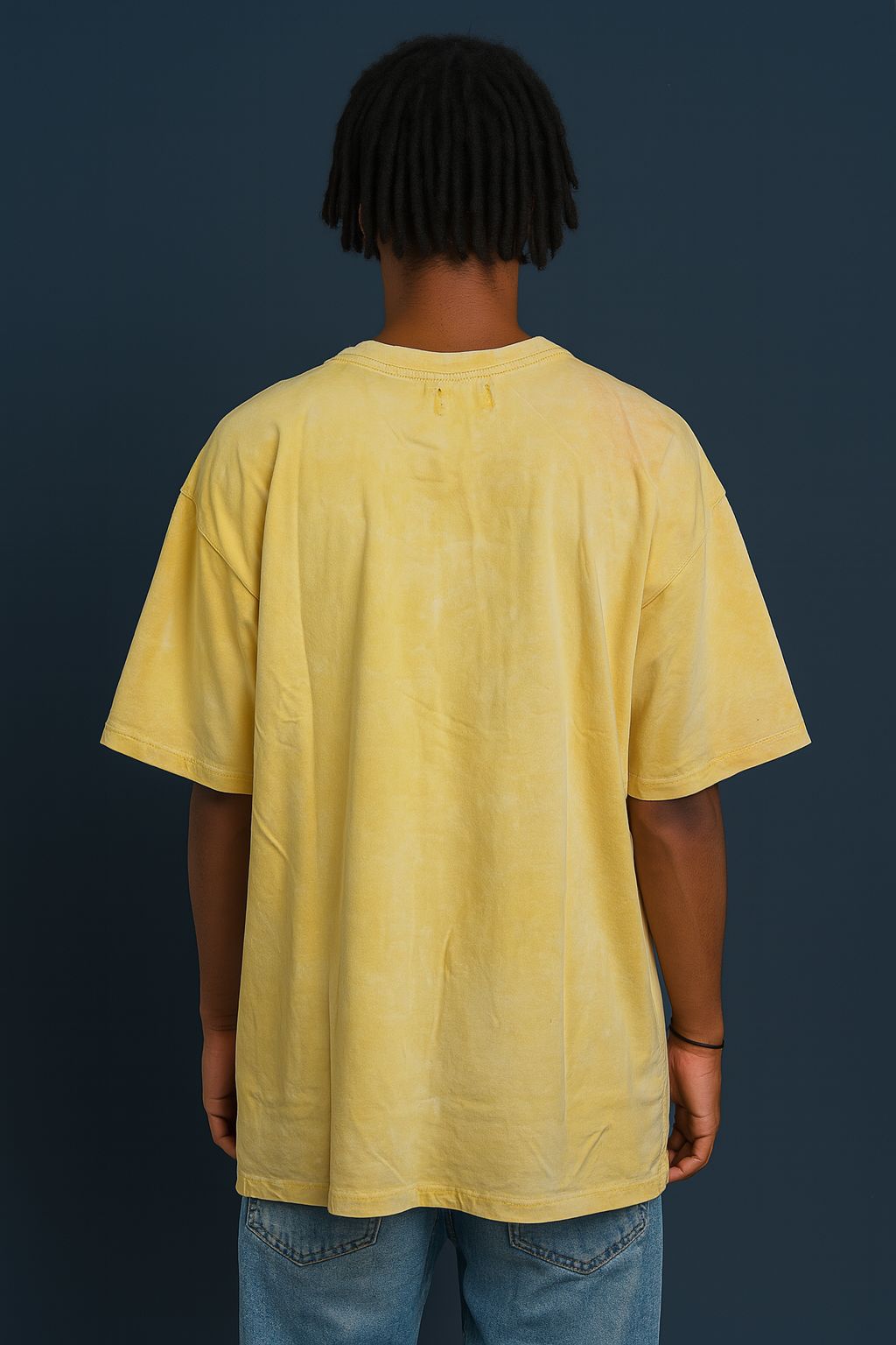 Baggy Fit Prined Tshirt Faded Yellow