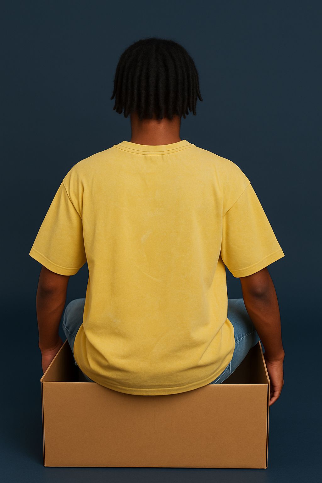 Baggy Fit Prined Tshirt Faded Yellow