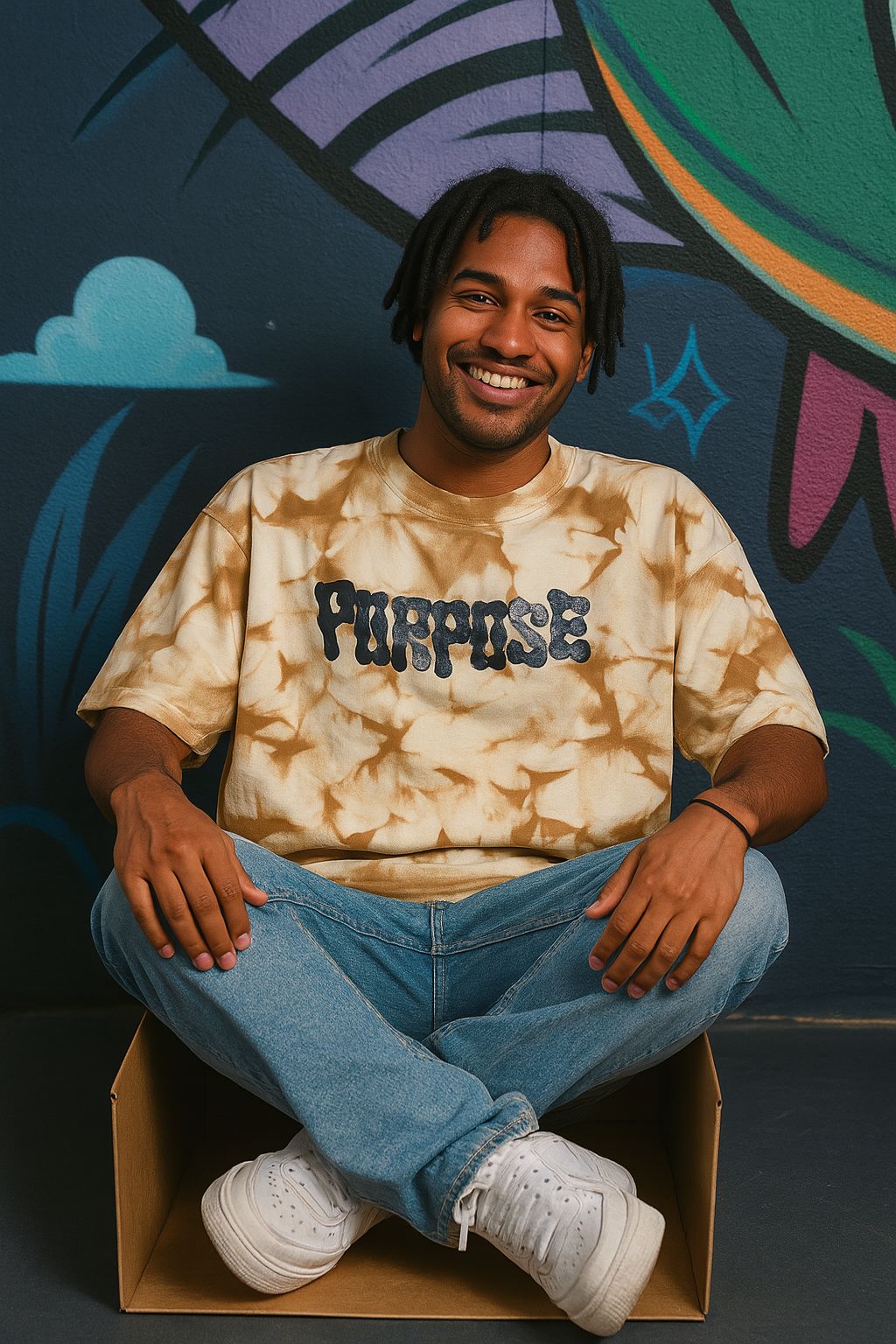 Baggy Fit Prined Tshirt Coffee