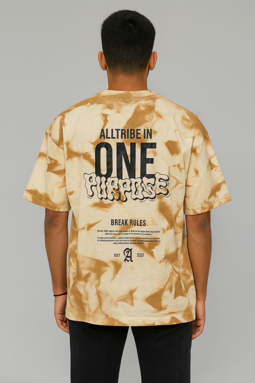 Baggy Fit Prined Tshirt Coffee