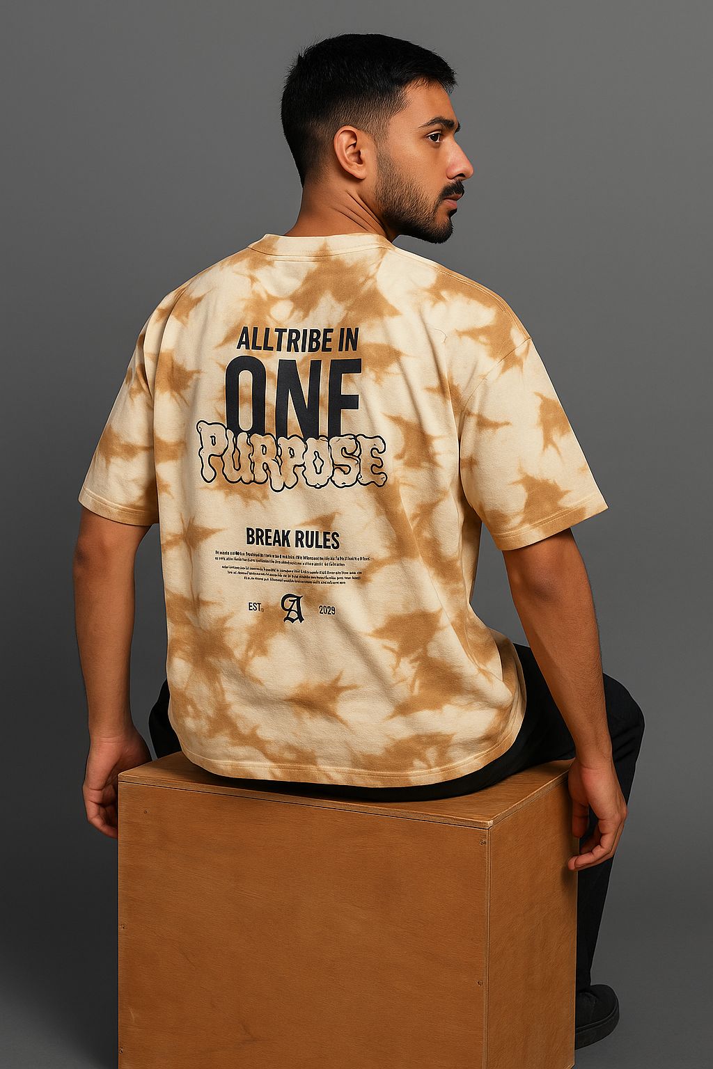 Baggy Fit Prined Tshirt Coffee