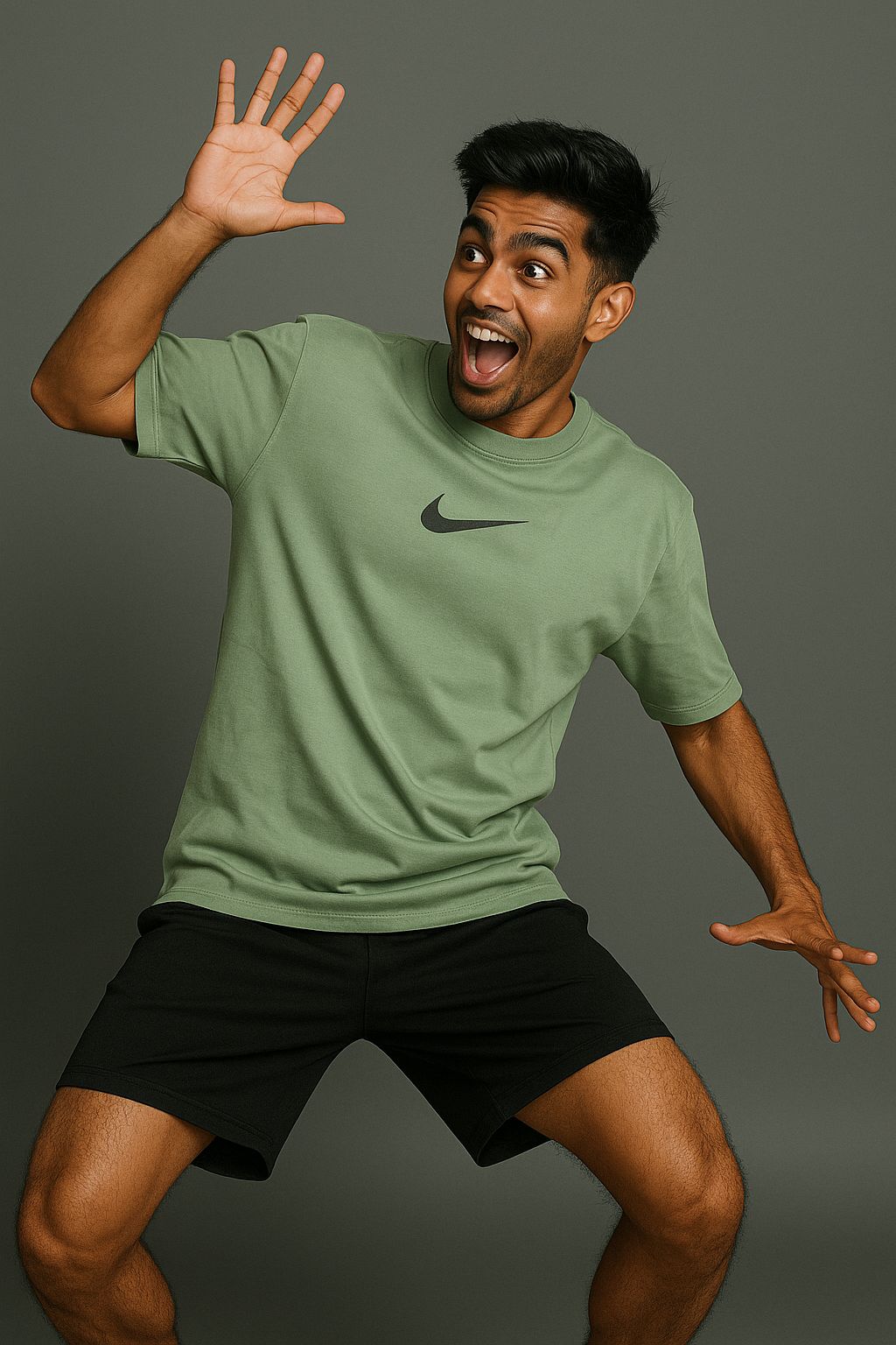 Baggy Fit Prined Tshirt Light Green