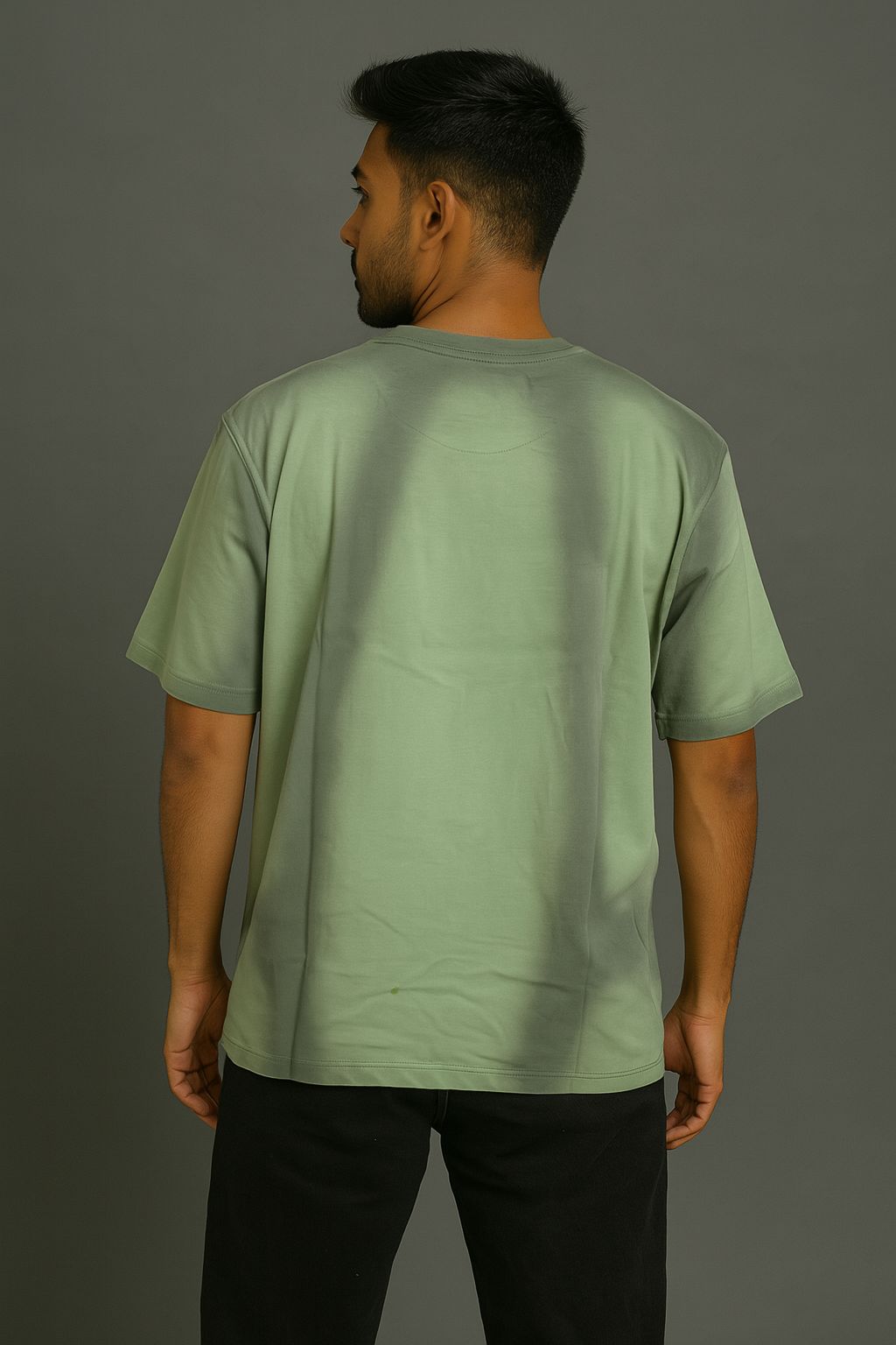 Baggy Fit Prined Tshirt Light Green
