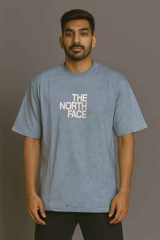 Baggy Fit Prined Tshirt Muted Blue