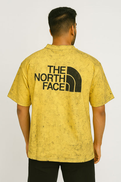 Baggy Fit Prined Tshirt Mustard Yellow