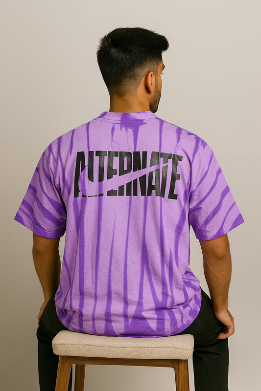 Baggy Fit Prined Tshirt Light purple