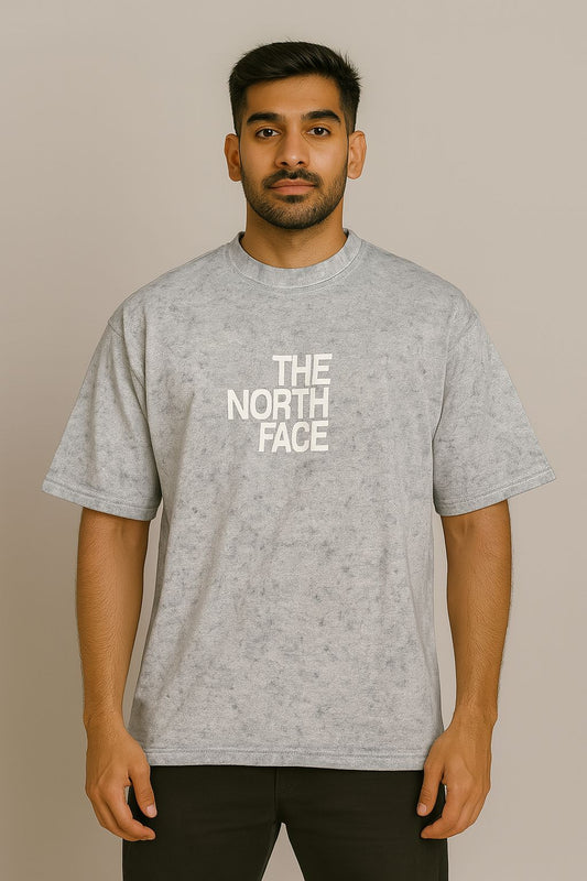 Baggy Fit Prined Tshirt Light Grey