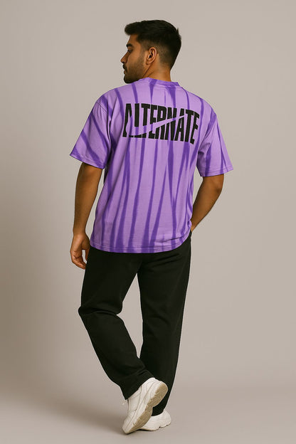 Baggy Fit Prined Tshirt Light purple