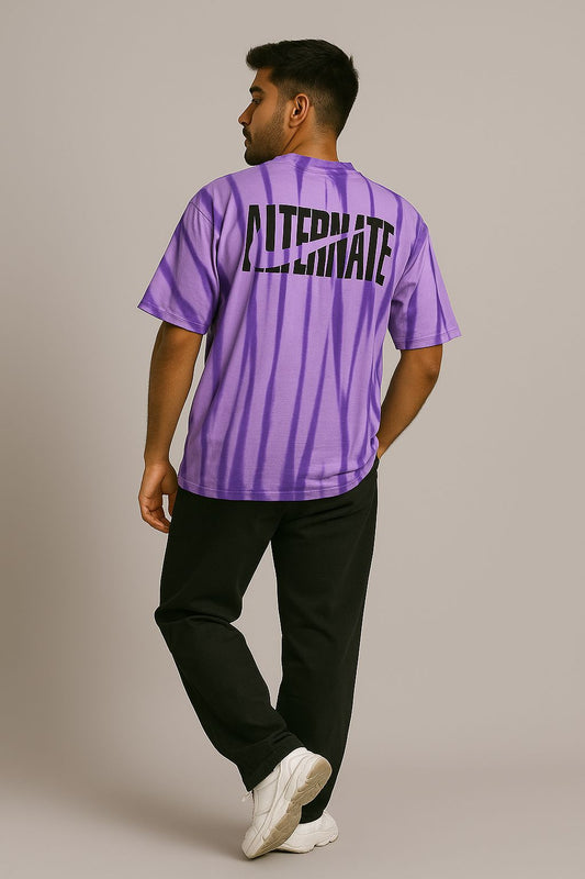 Baggy Fit Prined Tshirt Light purple