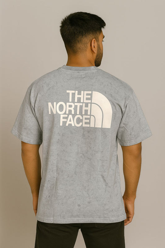 Baggy Fit Prined Tshirt Light Grey