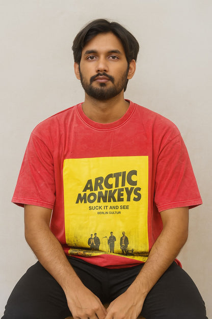 Baggy Fit Monkeys Tshirt Red