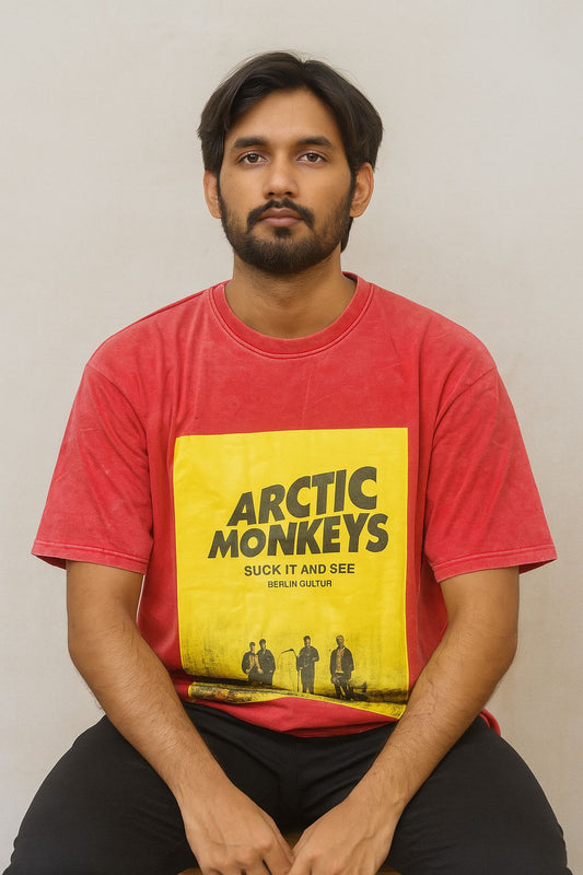 Baggy Fit Monkeys Tshirt Red