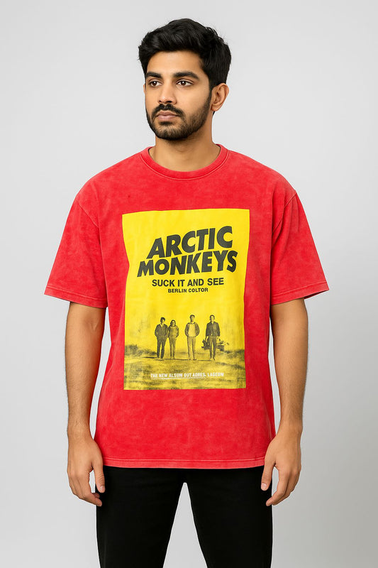 Baggy Fit Monkeys Tshirt Red