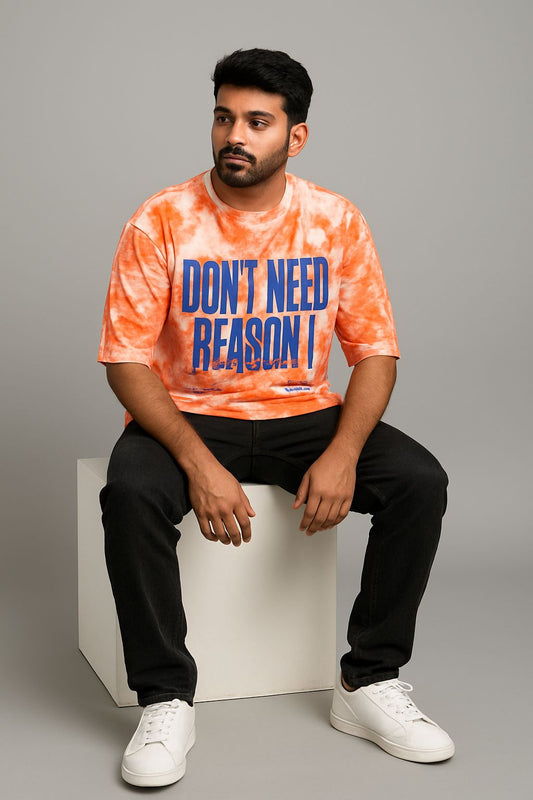 Baggy Fit Prined Tshirt Orange