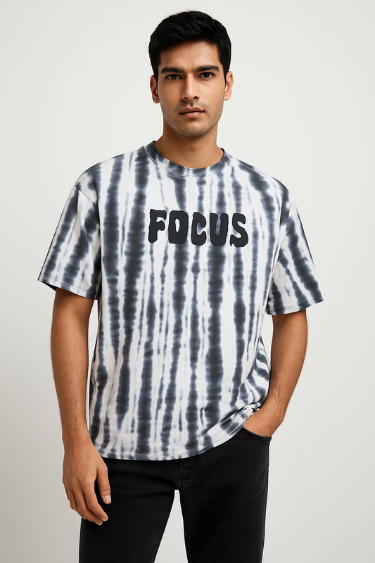 Baggy Fit Prined Tshirt White, Grey