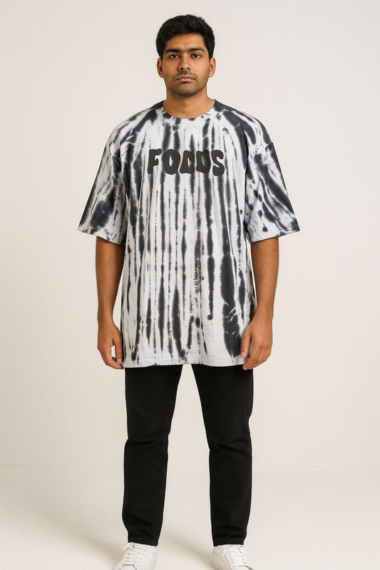 Baggy Fit Prined Tshirt White, Grey