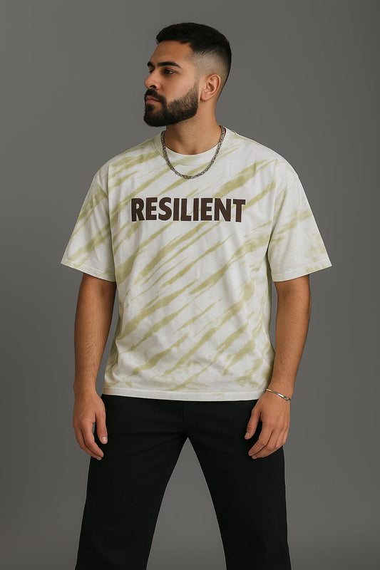 Baggy Fit Both Side Printed Tshirt  Light Green