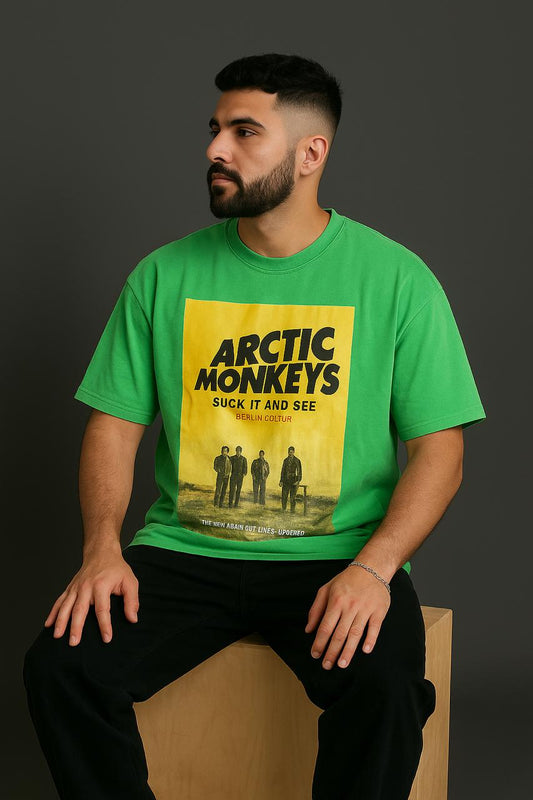 Baggy Fit Monkeys Tshirt Green