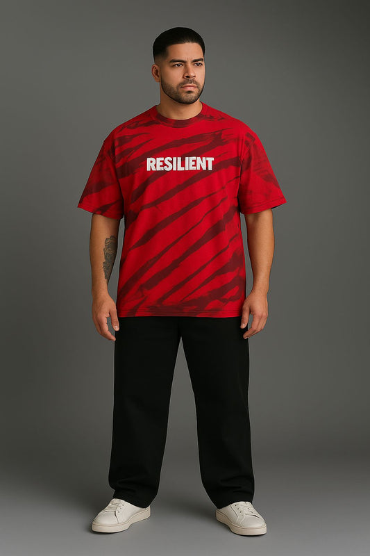 Baggy Fit Both Side Printed Tshirt  Red