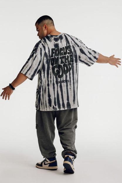 Baggy Fit Prined Tshirt White, Grey
